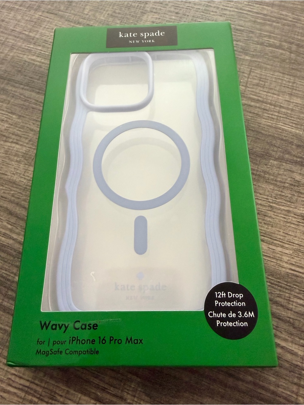 Kate Spade Wavy MagSafe iPhone 16 Pro Max Case - Light Blue